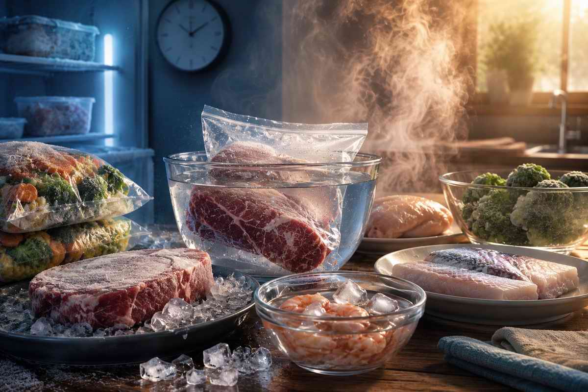 Как правильно размораживать мясо, рыбу и овощи: чего нельзя делать с г…